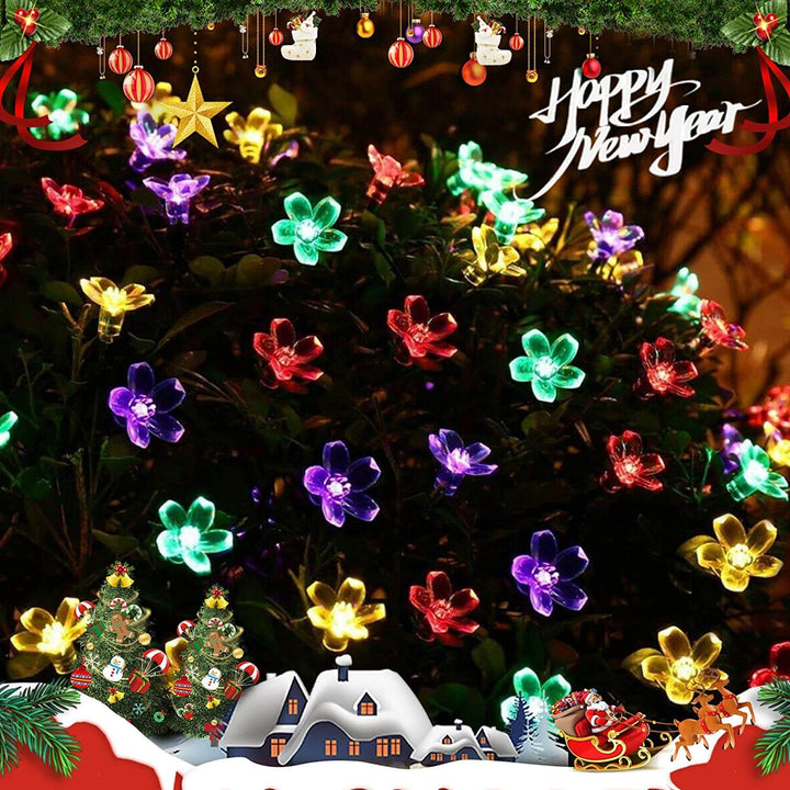 LED Solar Sakura String Lichter Wasserdichte Outdoor Feenblumenlichter 