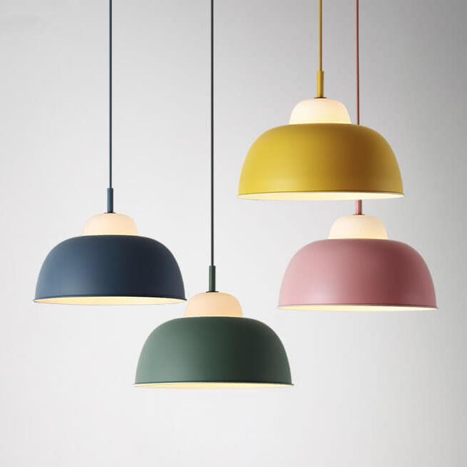 Nordic Creative Macaron Aluminum 1-Light Dome Pendant Light