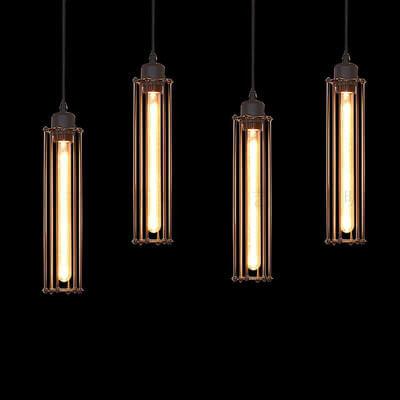 Vintage Wrought Iron Long Flute 1-Light Pendant Light