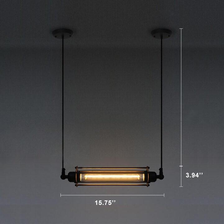Vintage schmiedeeiserne lange Flöte 1-flammige Pendelleuchte 