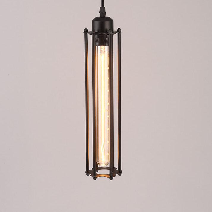 Vintage Wrought Iron Long Flute 1-Light Pendant Light