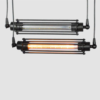 Vintage Wrought Iron Long Flute 1-Light Pendant Light