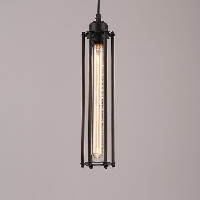 Lámpara colgante de 1 luz con flauta larga de hierro forjado vintage 