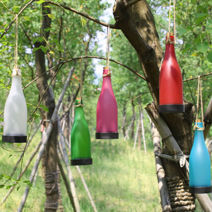 5pcs Solar Wine Bottle Light Outdoor Decoration Plastic LED Hanging Light