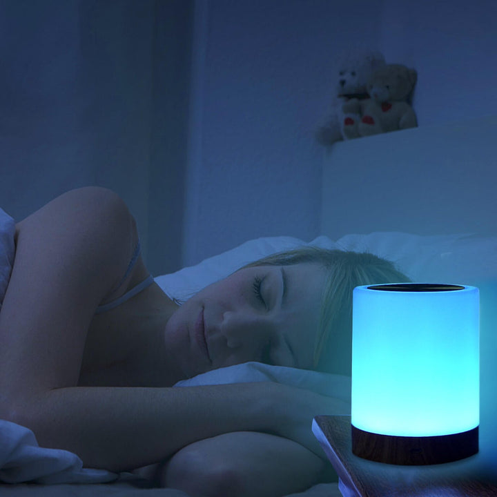 Kreative Holzmaserung Nachtlicht Wiederaufladbare Atmosphärenlampe 