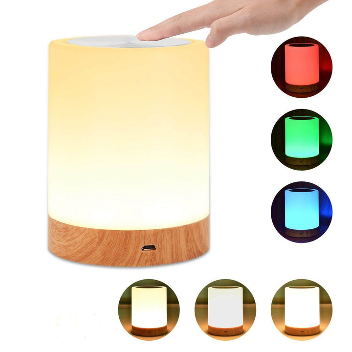 Kreative Holzmaserung Nachtlicht Wiederaufladbare Atmosphärenlampe 