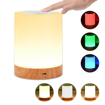 Creative Wood Grain Night Light Rechargeable Atmosphere Lamp