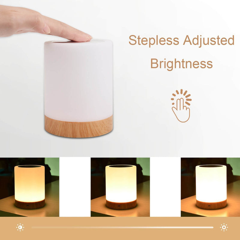 Creative Wood Grain Night Light Rechargeable Atmosphere Lamp