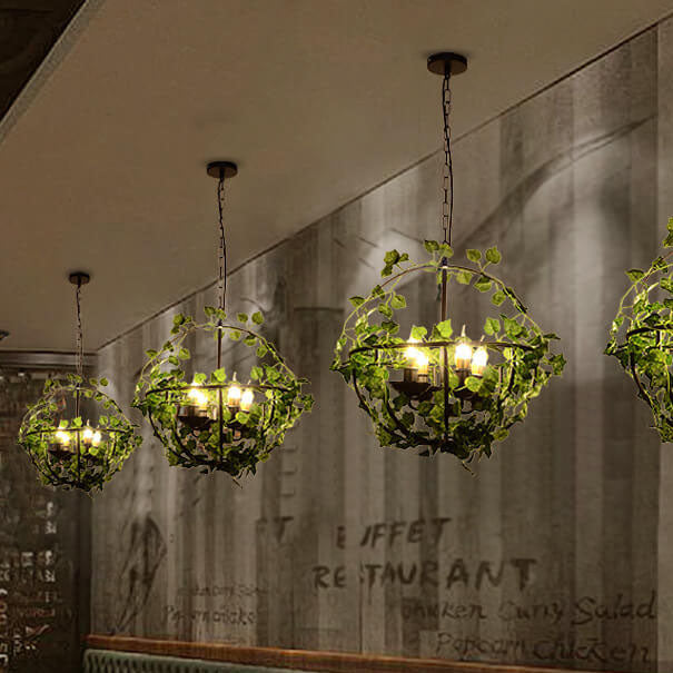 Bauernhauskorb Käfig 1-Licht Weinreben Pendelleuchte 4 Design 