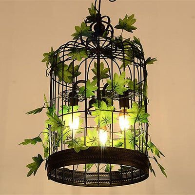 Farmhouse Basket Cage 1-Light Vine Pendant Light 4 Design