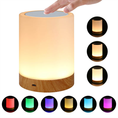 Creative Wood Grain Night Light Rechargeable Atmosphere Lamp