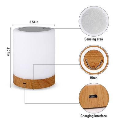 Creative Wood Grain Night Light Rechargeable Atmosphere Lamp