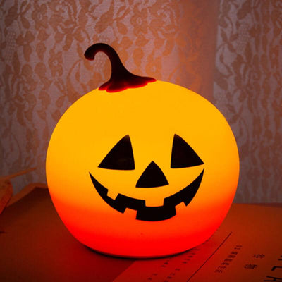 Halloween Round Pumpkin Pat Night Light Colorful Decorative LED Table Lamp