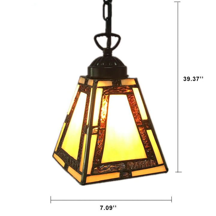 Tiffany Buntglas 1-Licht Geometrische Pendelleuchte 