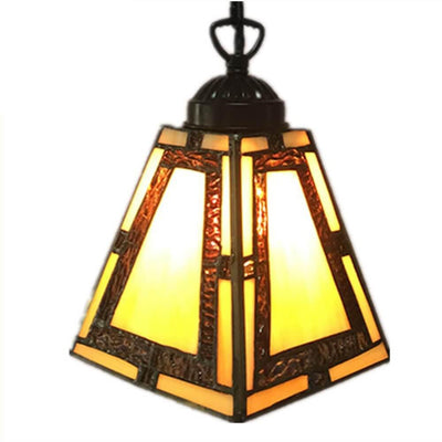 Tiffany Buntglas 1-flammige geometrische Pendelleuchte 
