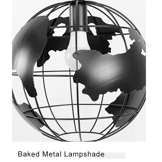 Abat-jour en métal en forme de Terre 1 lumière suspension globe 