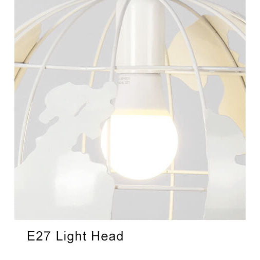 Abat-jour en métal en forme de Terre 1 lumière suspension globe 