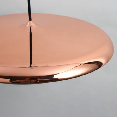Lámpara colgante LED de metal con forma de platillo volante nórdico Macaron 