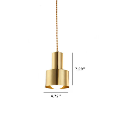 Post-Modern Cylindrical Shape Copper 1-Light Pendant Light