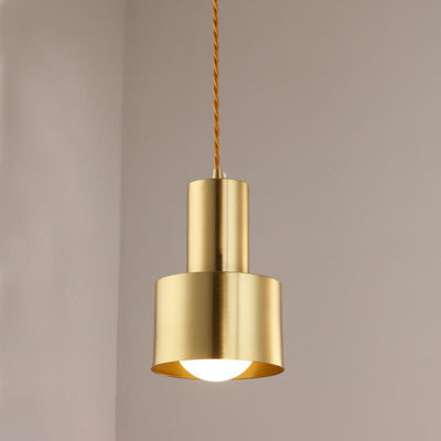 Post-Modern Cylindrical Shape Copper 1-Light Pendant Light