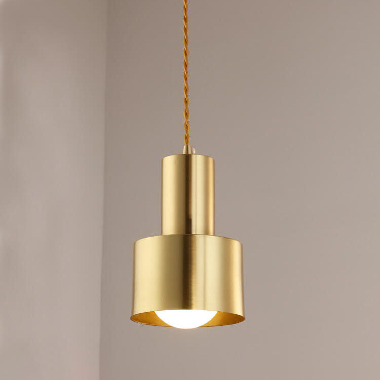 Post-Modern Cylindrical Shape Copper 1-Light Pendant Light