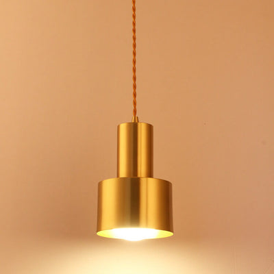 Post-Modern Cylindrical Shape Copper 1-Light Pendant Light