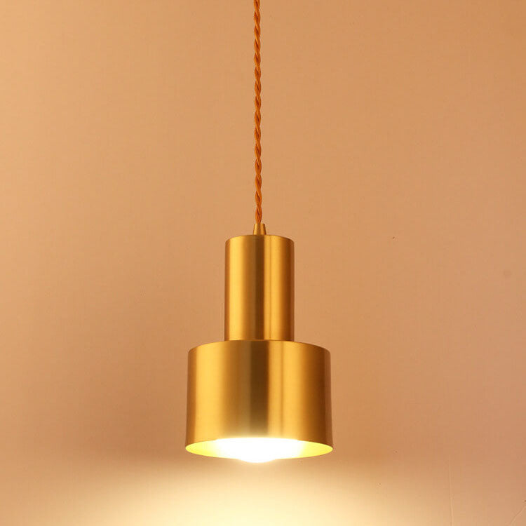 Post-Modern Cylindrical Shape Copper 1-Light Pendant Light