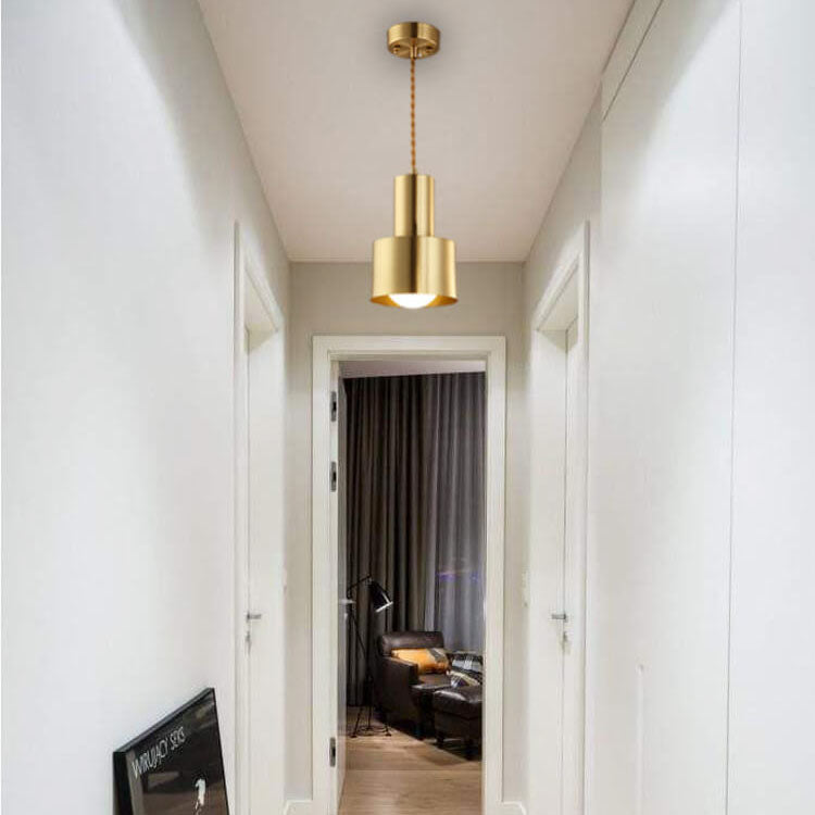 Post-Modern Cylindrical Shape Copper 1-Light Pendant Light