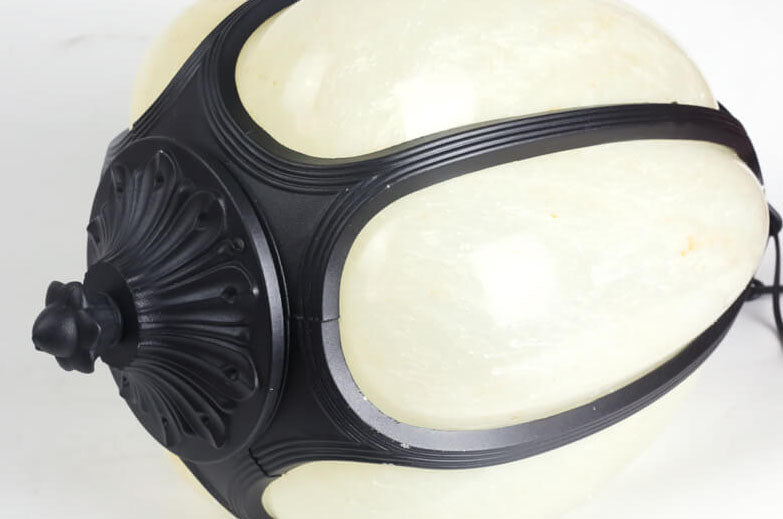 Lámpara colgante exterior de 1 luz con pantalla de calabaza de jade de imitación moderna 