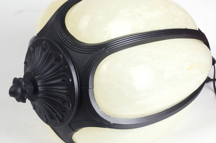 Lámpara colgante exterior de 1 luz con pantalla de calabaza de jade de imitación moderna 