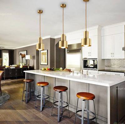 Post-Modern Cylindrical Shape Copper 1-Light Pendant Light