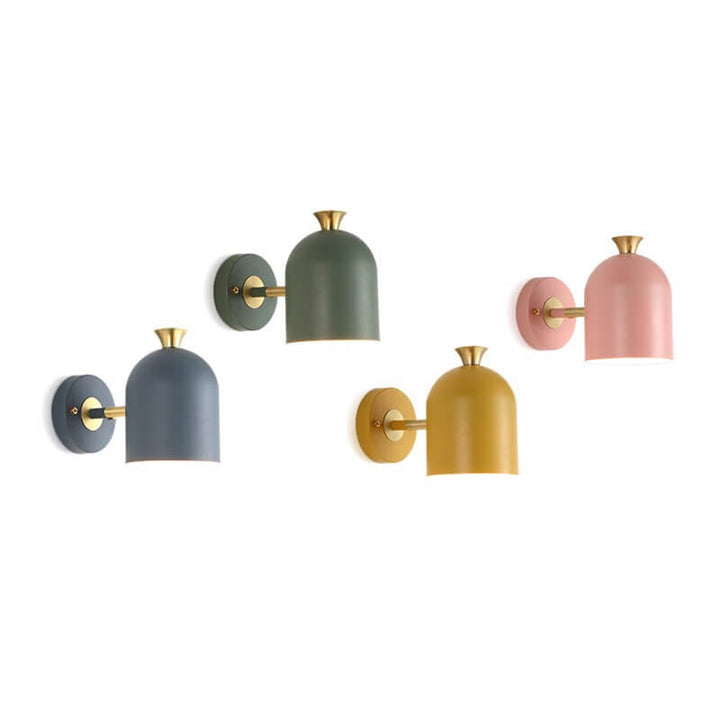 Aplique de pared de 1 luz con pantalla cilíndrica de metal Macaron moderno 
