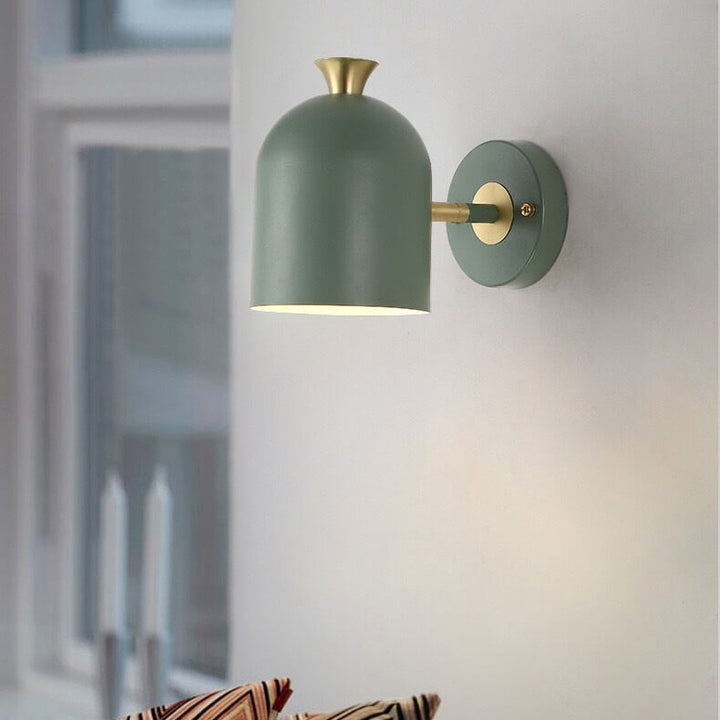 Aplique de pared de 1 luz con pantalla cilíndrica de metal Macaron moderno 
