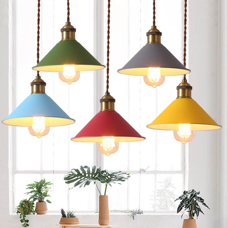 Nordischer Macaron-Glockenschirm Metall 1-Licht Pendelleuchte 
