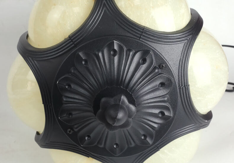 Lámpara colgante exterior de 1 luz con pantalla de calabaza de jade de imitación moderna 