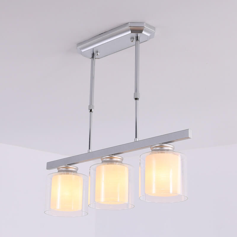 Moderne quadratische Cup Shade 3-Licht-Kronleuchter 