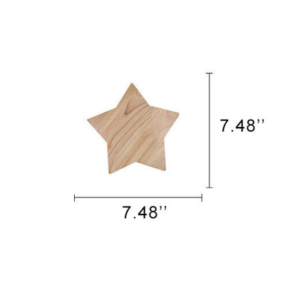 Star Shaped Wooden 1-Light Mood LED Wall Sconce Lamp