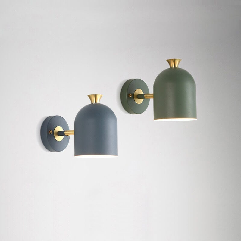 Aplique de pared de 1 luz con pantalla cilíndrica de metal Macaron moderno 