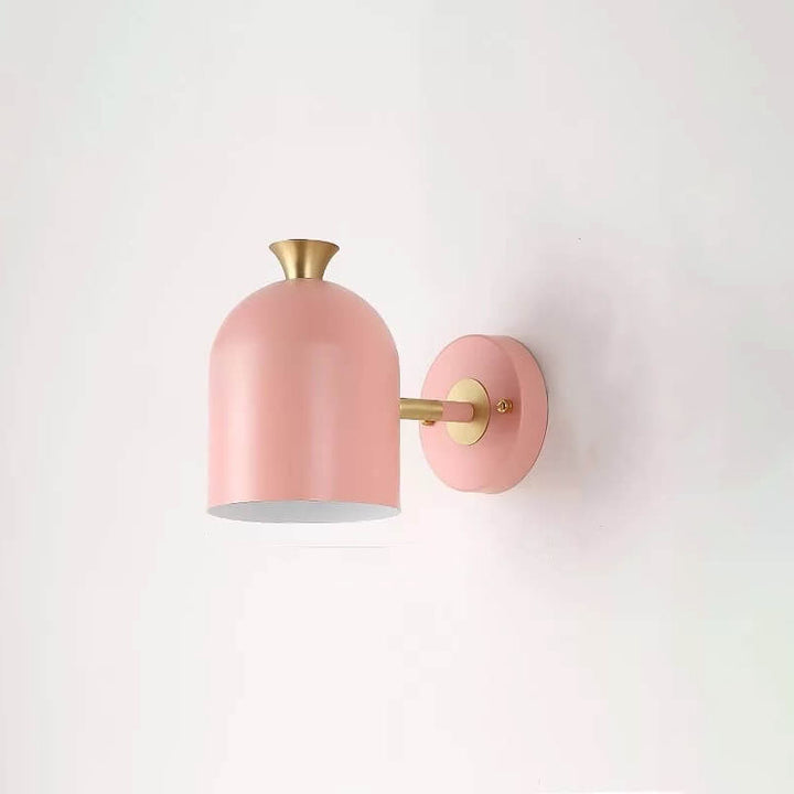 Aplique de pared de 1 luz con pantalla cilíndrica de metal Macaron moderno 