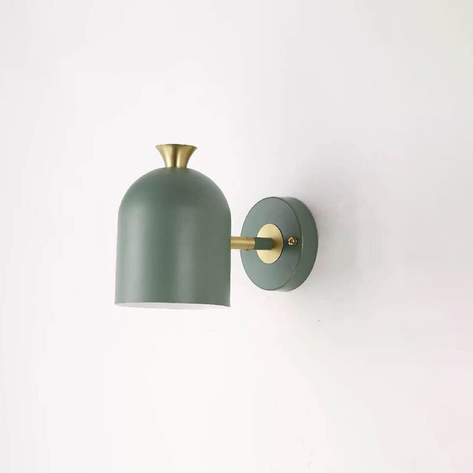 Aplique de pared de 1 luz con pantalla cilíndrica de metal Macaron moderno 