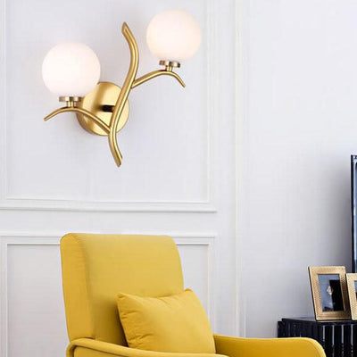Lámpara Aplique de LED con Forma de Rama de Árbol de 2 Luces con Bola de Cristal 