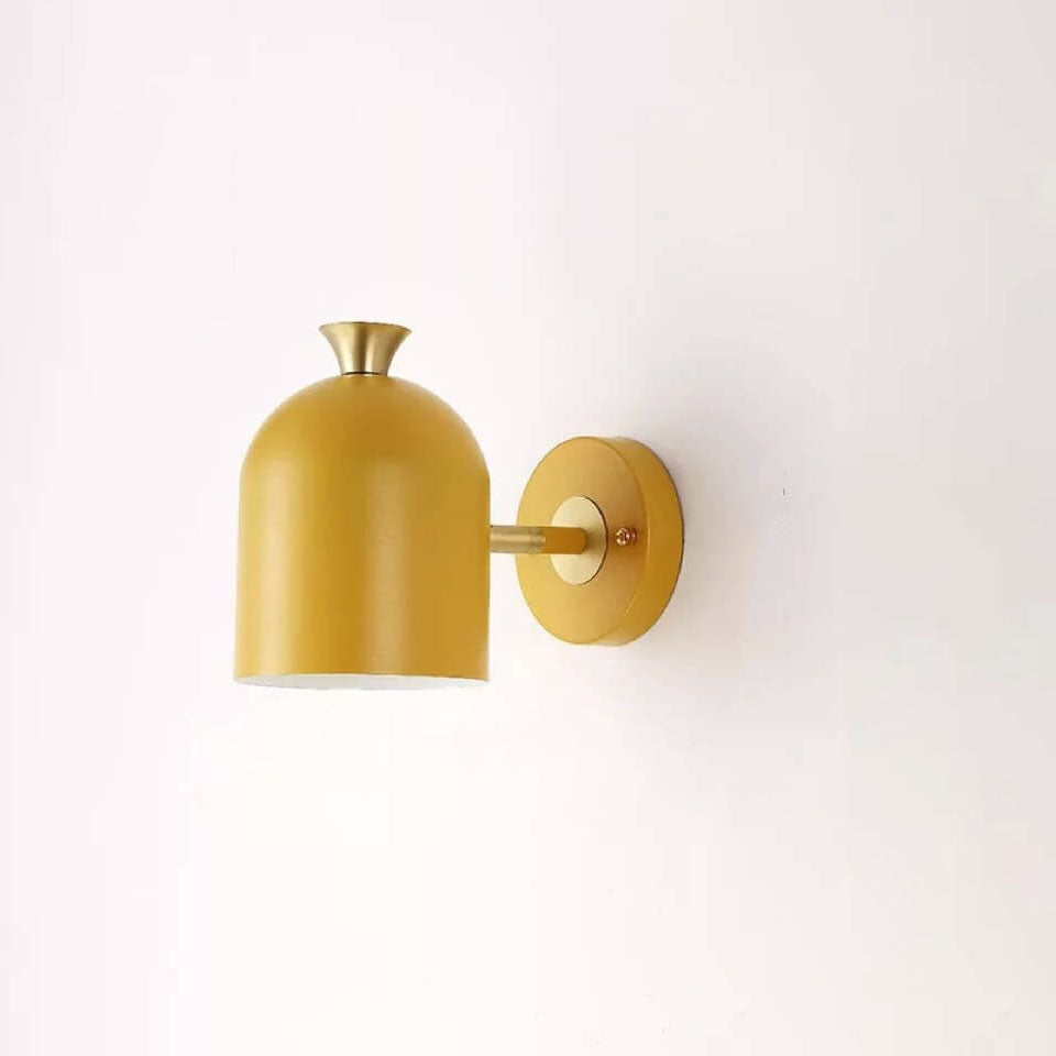 Aplique de pared de 1 luz con pantalla cilíndrica de metal Macaron moderno 