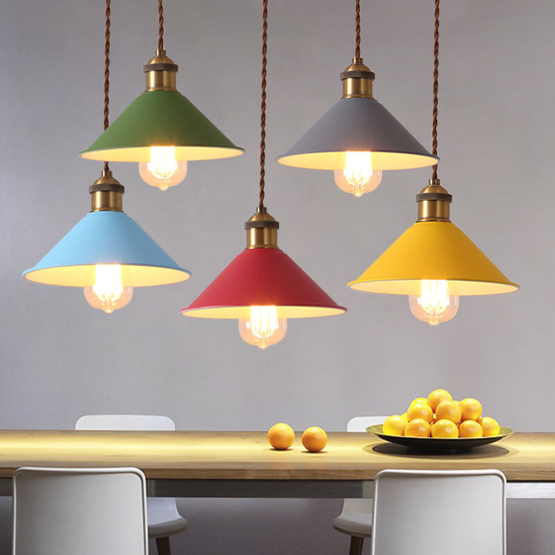 Nordischer Macaron-Glockenschirm Metall 1-Licht Pendelleuchte 