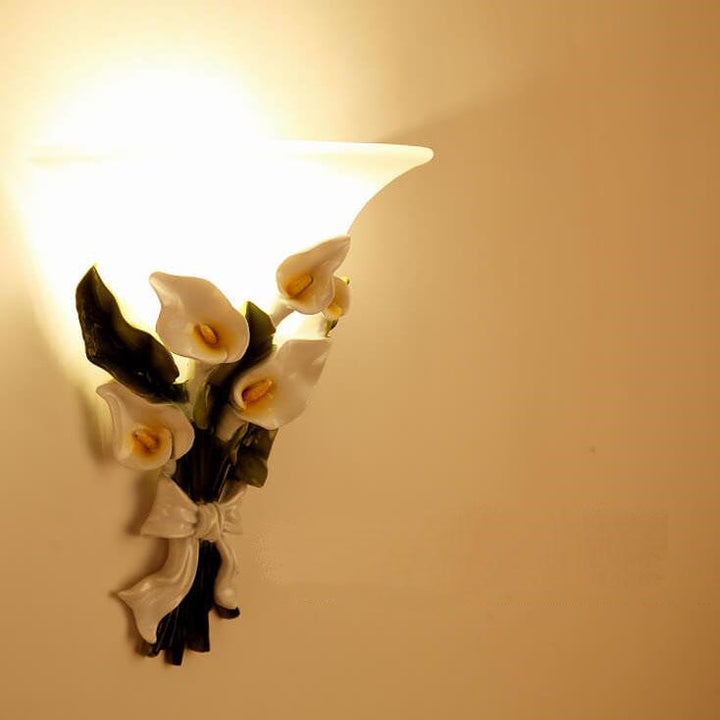 Applique murale à un bras en forme de bouquet de fleurs 