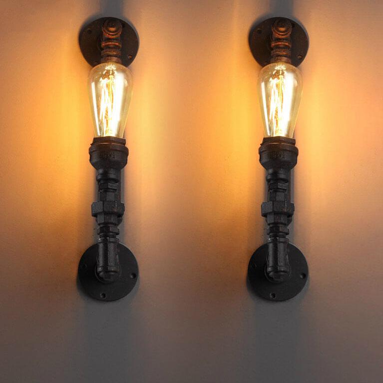 Industrial Retro Rust Pipe 1-Light Wall Sconce Lamps