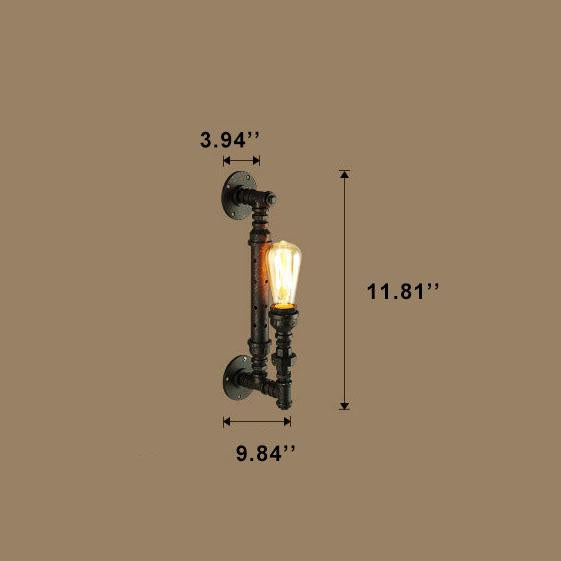 Industrial Retro Rust Pipe 1-Light Wall Sconce Lamps