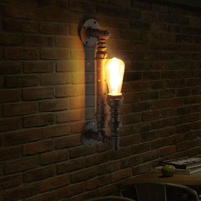 Industrial Retro Rust Pipe 1-Light Wall Sconce Lamps