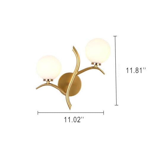 Lámpara Aplique de LED con Forma de Rama de Árbol de 2 Luces con Bola de Cristal 