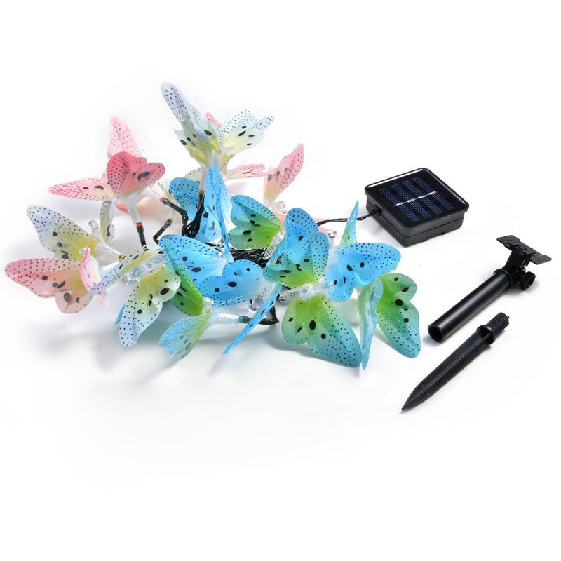 Solar Butterfly 12/20 Lights LED Outdoor Waterproof String Lights