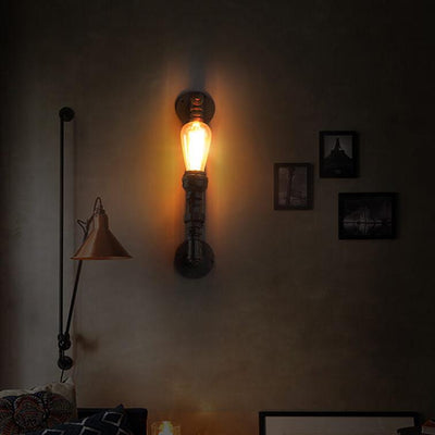 Industrial Retro Rust Pipe 1-Light Wall Sconce Lamps